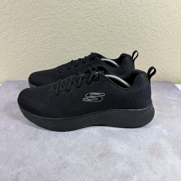 Skechers Men's Sz 13 Air Cooled Memory Foam Lace Up Mesh Shoes 16898  Black - Picture 2 of 10